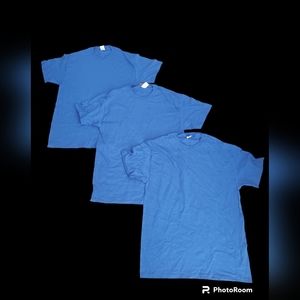 NWOT Bundle of 3 Fruit of the Loom Blue Tees Size M